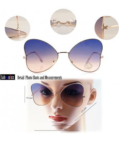 Aviator Ultra Slim Temple Gradient Flat Lens Butterfly Sunglasses A085 - Black/ Purple Blue - C4189AQ6R9T $11.85