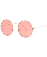 Oval Women Round Sunglasses Fashion Vintage Metal Frame Ocean Sun Glasses Shade Oval Female Eyewear - Gold Red - CB198AHS3H8 ...