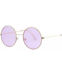 Oval Women Round Sunglasses Fashion Vintage Metal Frame Ocean Sun Glasses Shade Oval Female Eyewear - Gold Red - CB198AHS3H8 ...