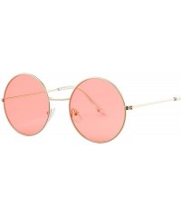 Oval Women Round Sunglasses Fashion Vintage Metal Frame Ocean Sun Glasses Shade Oval Female Eyewear - Gold Red - CB198AHS3H8 ...