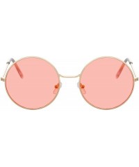 Oval Women Round Sunglasses Fashion Vintage Metal Frame Ocean Sun Glasses Shade Oval Female Eyewear - Gold Red - CB198AHS3H8 ...