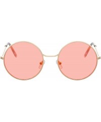 Oval Women Round Sunglasses Fashion Vintage Metal Frame Ocean Sun Glasses Shade Oval Female Eyewear - Gold Red - CB198AHS3H8 ...