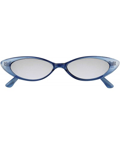 Oval Slim Vintage Small Oval Narrow Colored Wide Mirrored Mod Hype Fashion Sunglasses - CF18QC6TUUT $11.60
