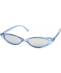 Oval Slim Vintage Small Oval Narrow Colored Wide Mirrored Mod Hype Fashion Sunglasses - CF18QC6TUUT $11.60