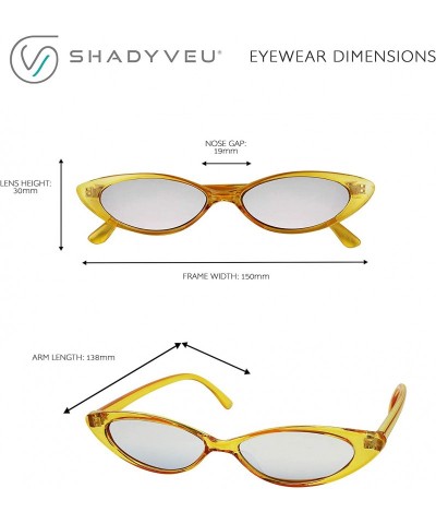 Oval Slim Vintage Small Oval Narrow Colored Wide Mirrored Mod Hype Fashion Sunglasses - CF18QC6TUUT $11.60