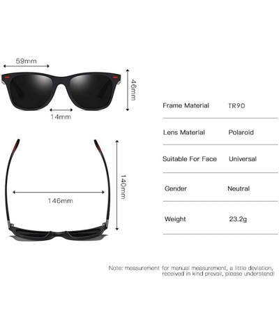 Rectangular HD Vintage Classic Polarized Sunglasses for Men Women Navigator Rectangular Designer Style - D - CL197AZR5Y6 $11.91