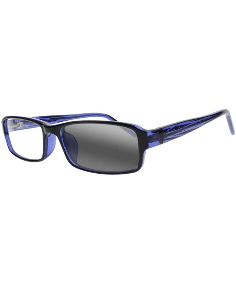 Rectangular Multifocal Progressive Men Women Rectangular Reading Glasses Transition Photochromic Anti-UV Reader - Blue - CE18...