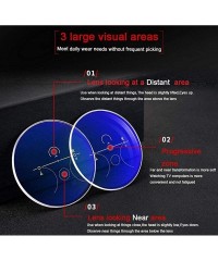 Rectangular Multifocal Progressive Men Women Rectangular Reading Glasses Transition Photochromic Anti-UV Reader - Blue - CE18...