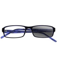 Rectangular Multifocal Progressive Men Women Rectangular Reading Glasses Transition Photochromic Anti-UV Reader - Blue - CE18...