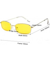 Oval Small Metal Frame Square Sunglasses Non Polarized Lens - Gold/Yellow - CV18EGN0MI0 $11.67