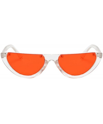 Oversized Sunglasses for Women Cat Eye Vintage Sunglasses Retro Semi-Rim Round Sunglasses Punk - F - CE18QMXNLGW $10.32