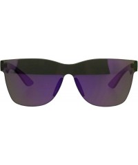 Square Monoblock Rimless Sunglasses Thick Square Plastic Frame Unisex Shades - Purple (Purple Mirror) - CE18GUTXCLI $24.39