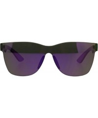 Square Monoblock Rimless Sunglasses Thick Square Plastic Frame Unisex Shades - Purple (Purple Mirror) - CE18GUTXCLI $13.62