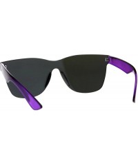 Square Monoblock Rimless Sunglasses Thick Square Plastic Frame Unisex Shades - Purple (Purple Mirror) - CE18GUTXCLI $13.62