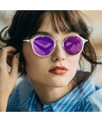 Sport Round Retro Polarized Sunglasses for Men and Women- Vintage Classic Eyewear Style Frame for Driving/Travel/Sport - C019...