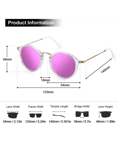 Sport Round Retro Polarized Sunglasses for Men and Women- Vintage Classic Eyewear Style Frame for Driving/Travel/Sport - C019...