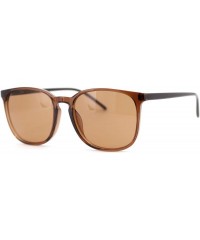 Rectangular Womens Boyfriend Style Thin Horn Rim Keyhole Sunglasses - All Brown - CS18U0KSKRS $8.87