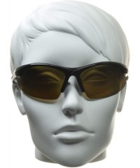 Wrap Polarized Bifocal Sunglasses Men Women Anti Glare Lens Snug Wraparound - Brown - CL11BI1YJMR $23.53