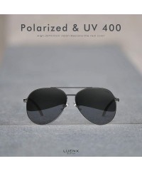 Sport Aviator Sunglasses for Men Women-Polarized Driving UV 400 Protection with Case - 1-black/Gun Frame - CX18T9O65AT $14.56