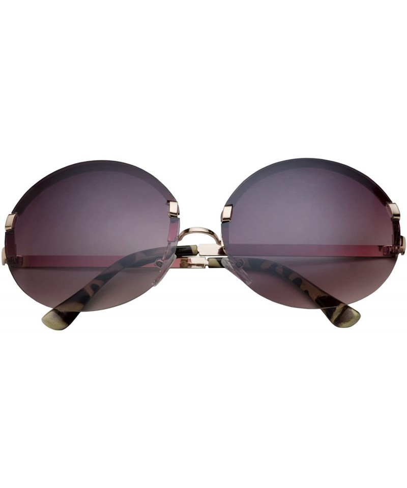 Round Women's Large Oversized Frameless Round Sunglasses - Lavender Lens - CM12F79PJMT $11.49
