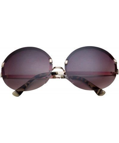 Round Women's Large Oversized Frameless Round Sunglasses - Lavender Lens - CM12F79PJMT $11.49