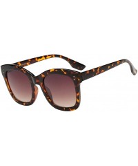 Oversized Women's Square Oversized Sunglasses 1950s Giselle Thick Plastic Frame Pouch - Leopard - CD18TS92Z2G $8.78