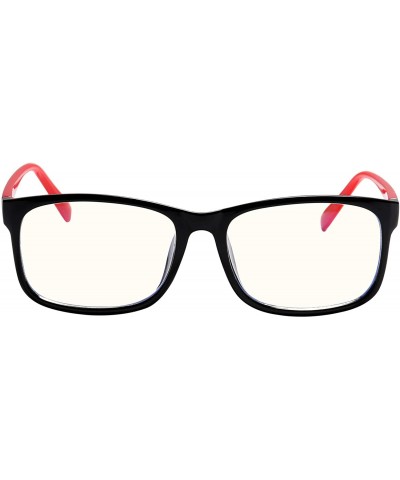 Square Radiation Protection glasses Square Eyeglasses Frame Anti Blue Light Blocking glasses - Black / Red - CP18OLZIMHT $24.29