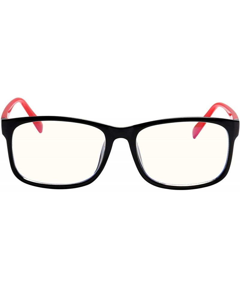 Square Radiation Protection glasses Square Eyeglasses Frame Anti Blue Light Blocking glasses - Black / Red - CP18OLZIMHT $14.89