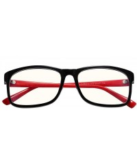 Square Radiation Protection glasses Square Eyeglasses Frame Anti Blue Light Blocking glasses - Black / Red - CP18OLZIMHT $14.89