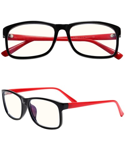 Square Radiation Protection glasses Square Eyeglasses Frame Anti Blue Light Blocking glasses - Black / Red - CP18OLZIMHT $14.89