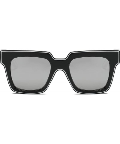 Square Women Fashion Retro Vintage Oversized Square Sunglasses - Gray - CD18I55CE0Z $20.48