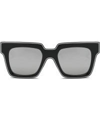 Square Women Fashion Retro Vintage Oversized Square Sunglasses - Gray - CD18I55CE0Z $20.48