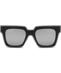 Square Women Fashion Retro Vintage Oversized Square Sunglasses - Gray - CD18I55CE0Z $8.78