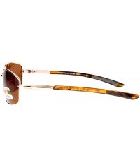 Sport Antiglare Polarized Lens Mens Metal Warp Sport Sunglasses - Gold Brown - C412MF4P5FP $10.21