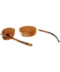 Sport Antiglare Polarized Lens Mens Metal Warp Sport Sunglasses - Gold Brown - C412MF4P5FP $10.21