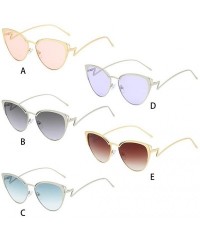 Square Fashion Women Oval Shape Sunglasses Glasses Vintage Retro Style Metal Frame Sunglasses - C418SQROY78 $18.16