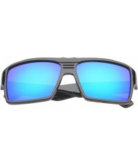 Shield 'Costa' Rectangle Fashion Sunglasses - Green-blue - C511ORPUR63 $20.56