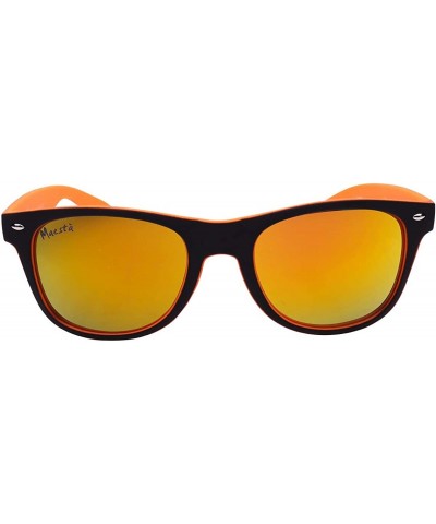 Wayfarer Bergamo UV 400 Glare Reducing Lightweight Sunglasses - Black / Orange - CE18SLTYKWZ $24.89