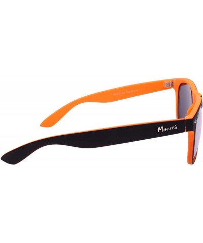 Wayfarer Bergamo UV 400 Glare Reducing Lightweight Sunglasses - Black / Orange - CE18SLTYKWZ $15.81