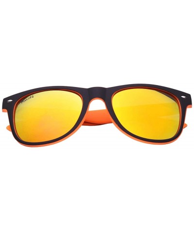 Wayfarer Bergamo UV 400 Glare Reducing Lightweight Sunglasses - Black / Orange - CE18SLTYKWZ $15.81