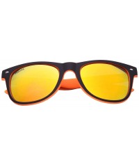Wayfarer Bergamo UV 400 Glare Reducing Lightweight Sunglasses - Black / Orange - CE18SLTYKWZ $15.81