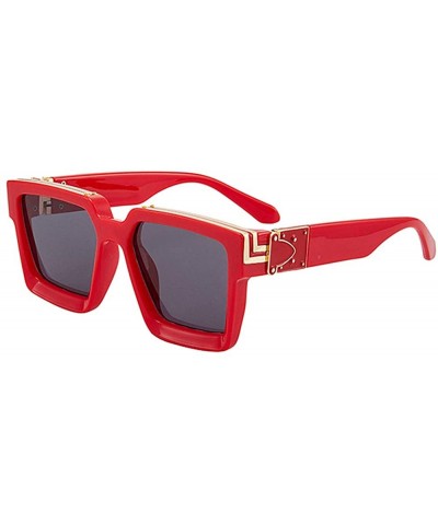 Goggle Square Sunglasses for Men Women Luxury Oversized Brand Designer UV400 Goggle Shades - CV196YU4R0Z $25.21