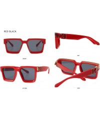 Goggle Square Sunglasses for Men Women Luxury Oversized Brand Designer UV400 Goggle Shades - CV196YU4R0Z $13.60
