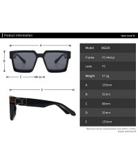 Goggle Square Sunglasses for Men Women Luxury Oversized Brand Designer UV400 Goggle Shades - CV196YU4R0Z $13.60