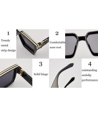 Goggle Square Sunglasses for Men Women Luxury Oversized Brand Designer UV400 Goggle Shades - CV196YU4R0Z $13.60