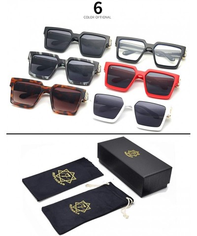 Goggle Square Sunglasses for Men Women Luxury Oversized Brand Designer UV400 Goggle Shades - CV196YU4R0Z $13.60