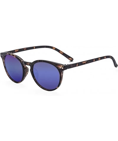 Round Vintage Inspired Small Round Sunglasses for Men or Women - Tortoise Blue - CF18DUT5S3E $10.10