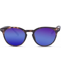 Round Vintage Inspired Small Round Sunglasses for Men or Women - Tortoise Blue - CF18DUT5S3E $10.10