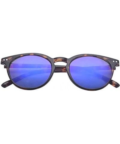 Round Vintage Inspired Small Round Sunglasses for Men or Women - Tortoise Blue - CF18DUT5S3E $10.10