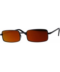 Rectangular Perfect Rectangular Sunglasses Unisex Fashion Metal Frame Mirror Lens UV 400 - Gunmetal (Orange Mirror) - CP18EHO...